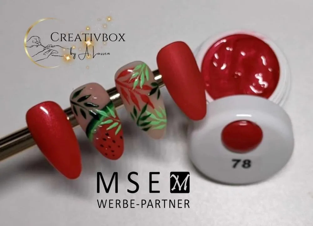 #078 << t43>5>remium-EFFEKT Color Gel 5ml Himbeerrot mit pinkem Perlglanz