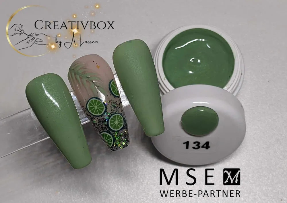 #134 < t5>remium-EFFEKT  Color  Gel 5ml  Schimmerndes  Pistaziengrün