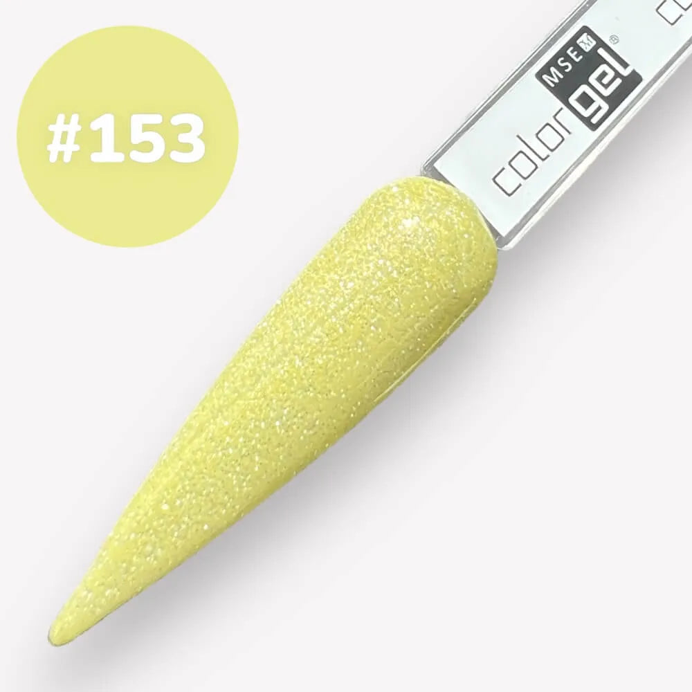 #153 <<< t57>46>5>remium-GLITTER Color Gel 5ml Grüngelb mit Silberglitter