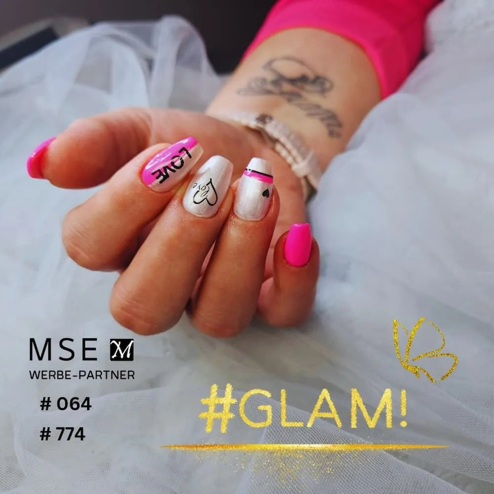 #064 <<< t58>47>5>remium-EFFEKT Color Gel 5ml Weiss/Rosa mit ausgeprMộtgtem Perlglanz (Eiskristalle)
