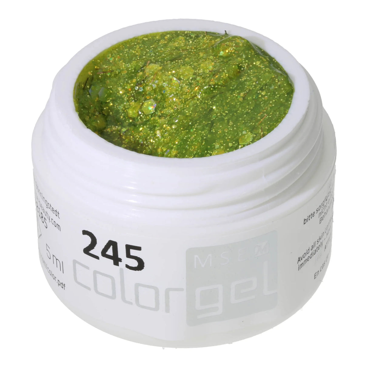 #245 Premium-GLITTER Gel Màu 5ml Kim Tuyến Vàng và Bạc kết hợp với sợi kim tuyến màu đồng