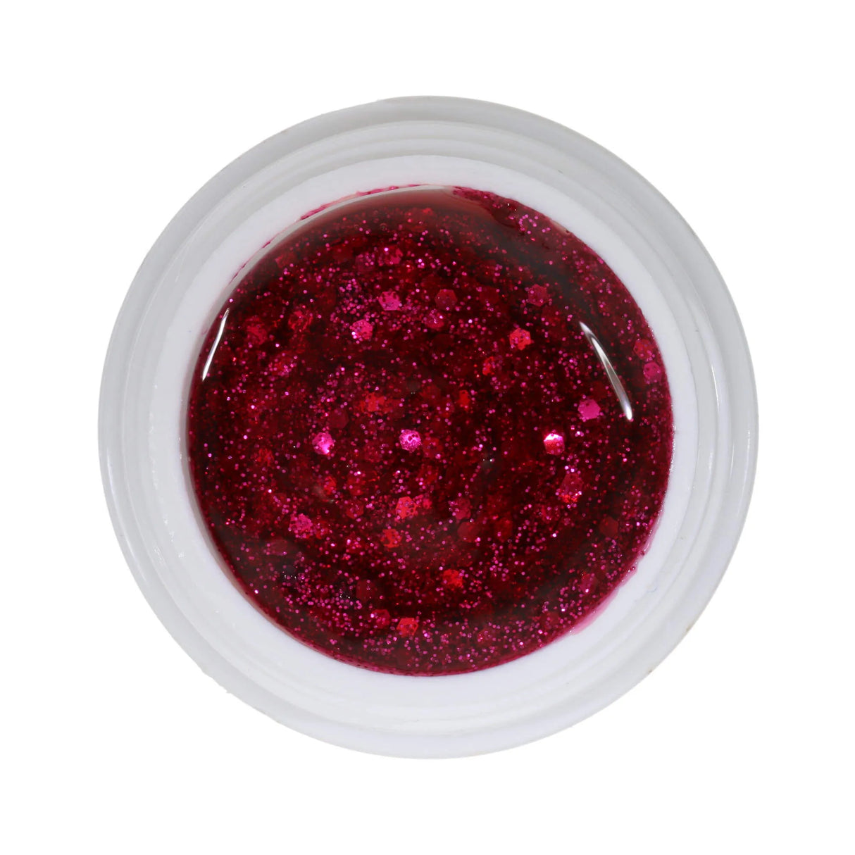 #264 Premium-GLITTER Color Gel 5ml Gel Rosa con Glitter Rosa e Grandi Particelle di Glitter Rosso Chiaro