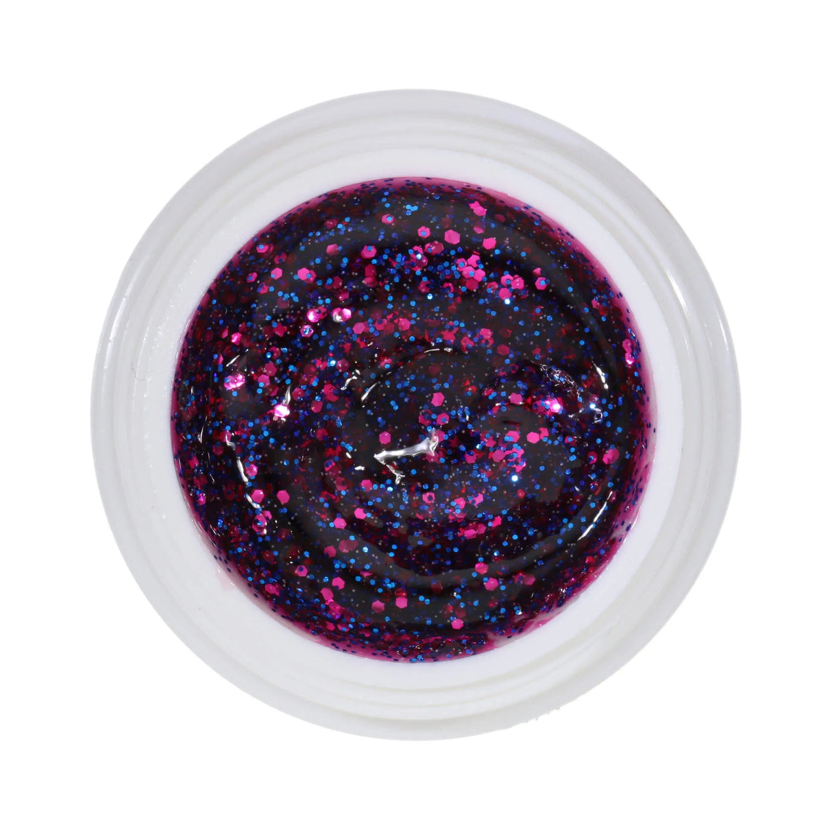 #270 Premium-GLITTER Color Gel 5 мл Розовый гель с розовым и синим блестками