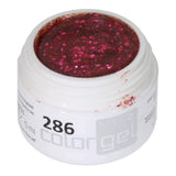 #286 Premium-GLITTER Color Gel 5ml Klares Gel mit Glitter in Rot und Pink