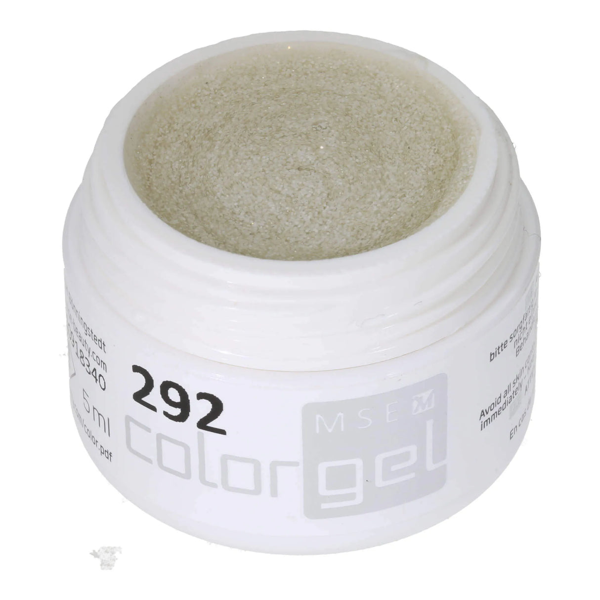 #292 <<< t47>42>5>remium-GLITTER Color Gel 5ml Hochzeiтsgliттer Weiss + Silber