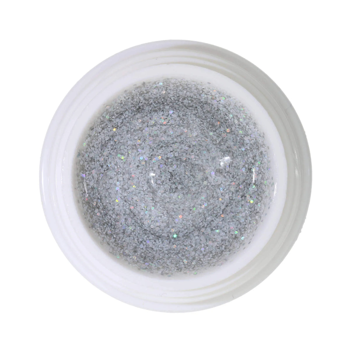 #293 <<< t47>42>5>remium-GLITTER Color Gel 5ml HochzeiTsglitter Weiss + Silber Holo