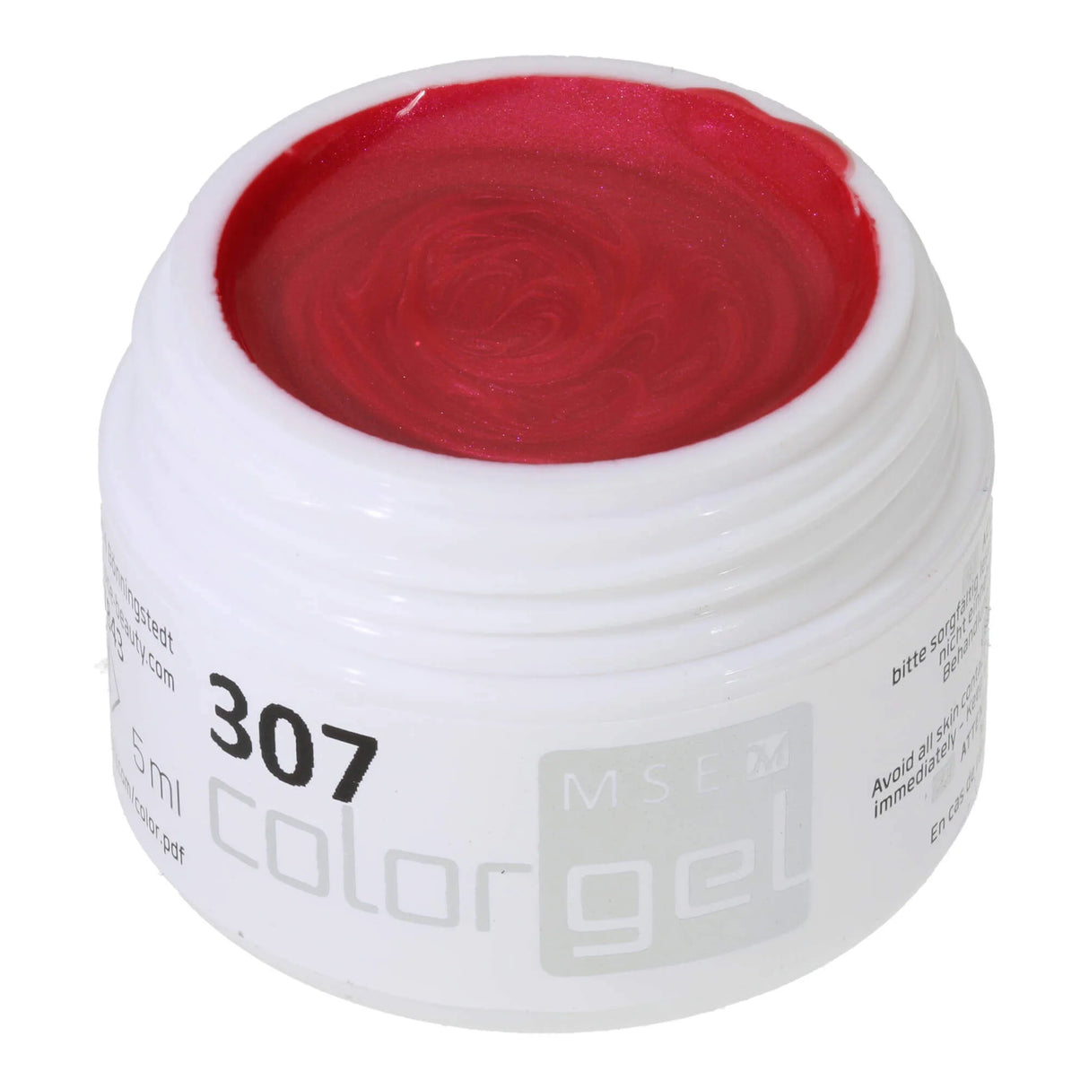 #307 Premium-EFFEKT Color Gel 5ml Rosso Lampone Intenso con Riflessi Rosa