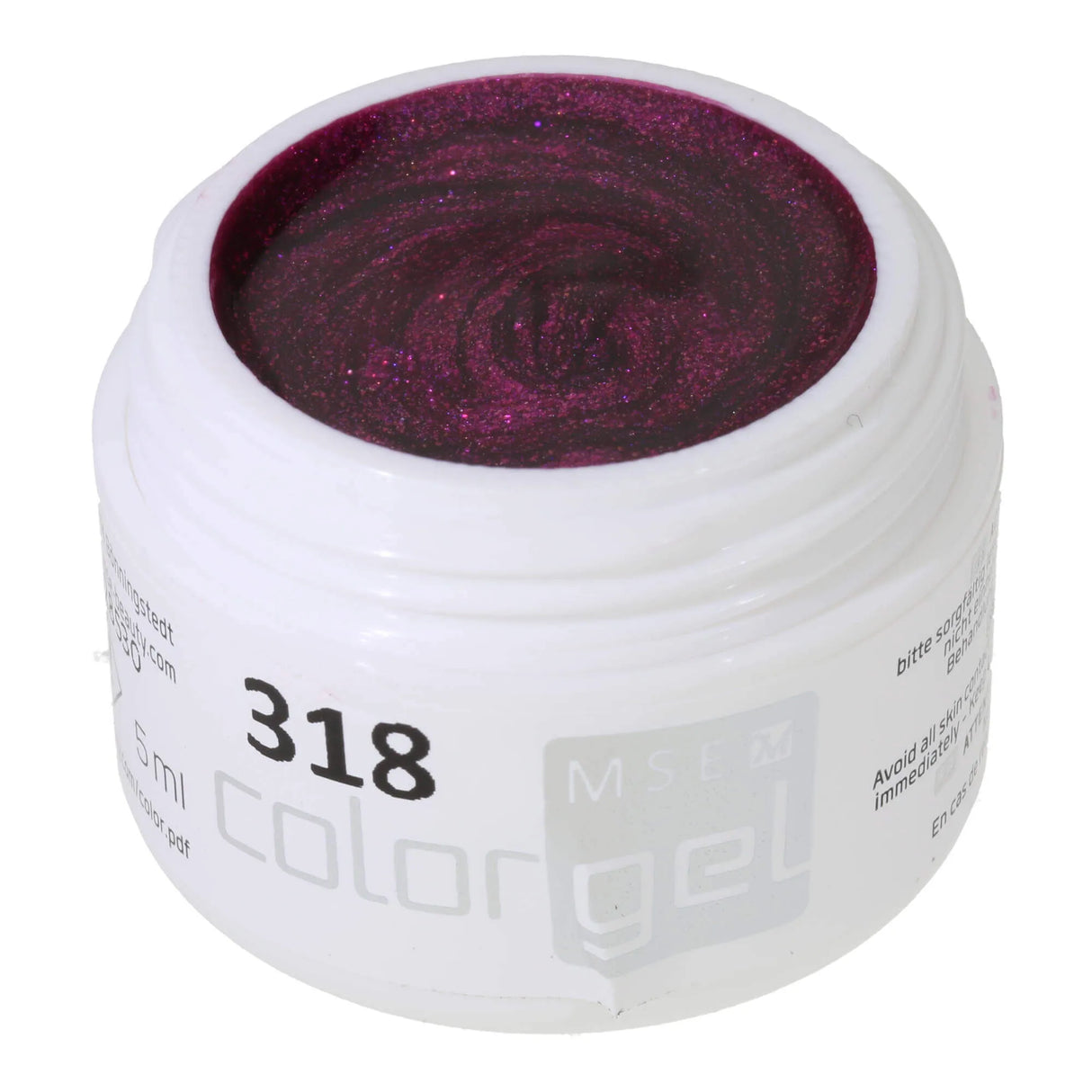 #318 Premium-EFFEKT Color Gel 5ml Tono Bacca Scuro con Accenti Rosa Intensi