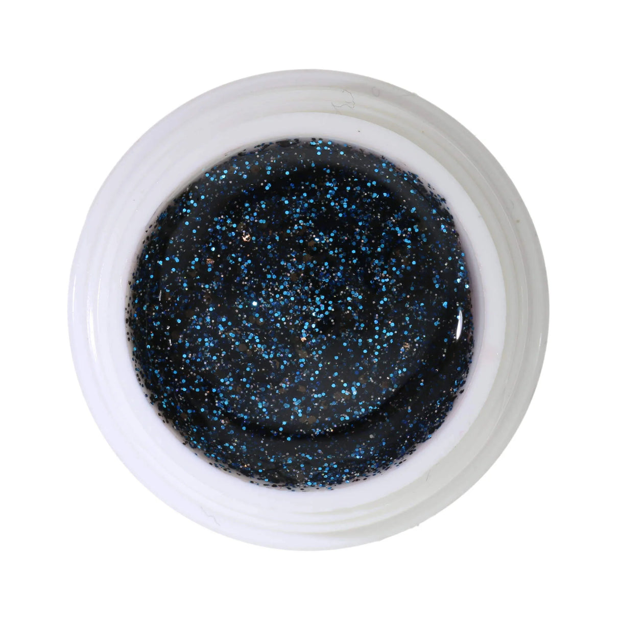 #353 <<<< t84>78>77>5>remium-GLITTER Color Gel 5ml Mischung aus schwarzem und royalblauem Glitter mit silbernen Akzenten