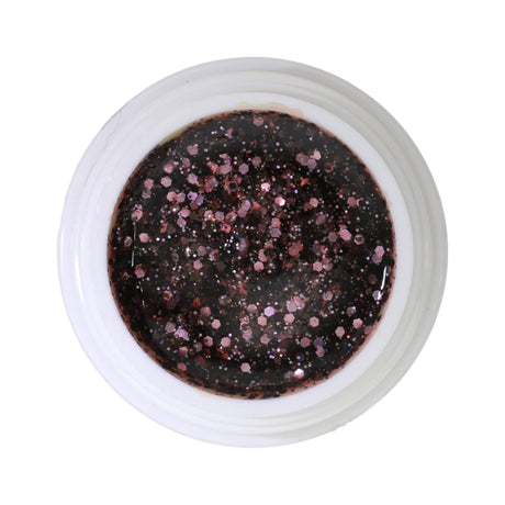 #354 Premium-GLITTER Color Gel 5ml Mischung aus schwarzem und blassrosafarbenem Glitter mit Rogenbogeneffekten