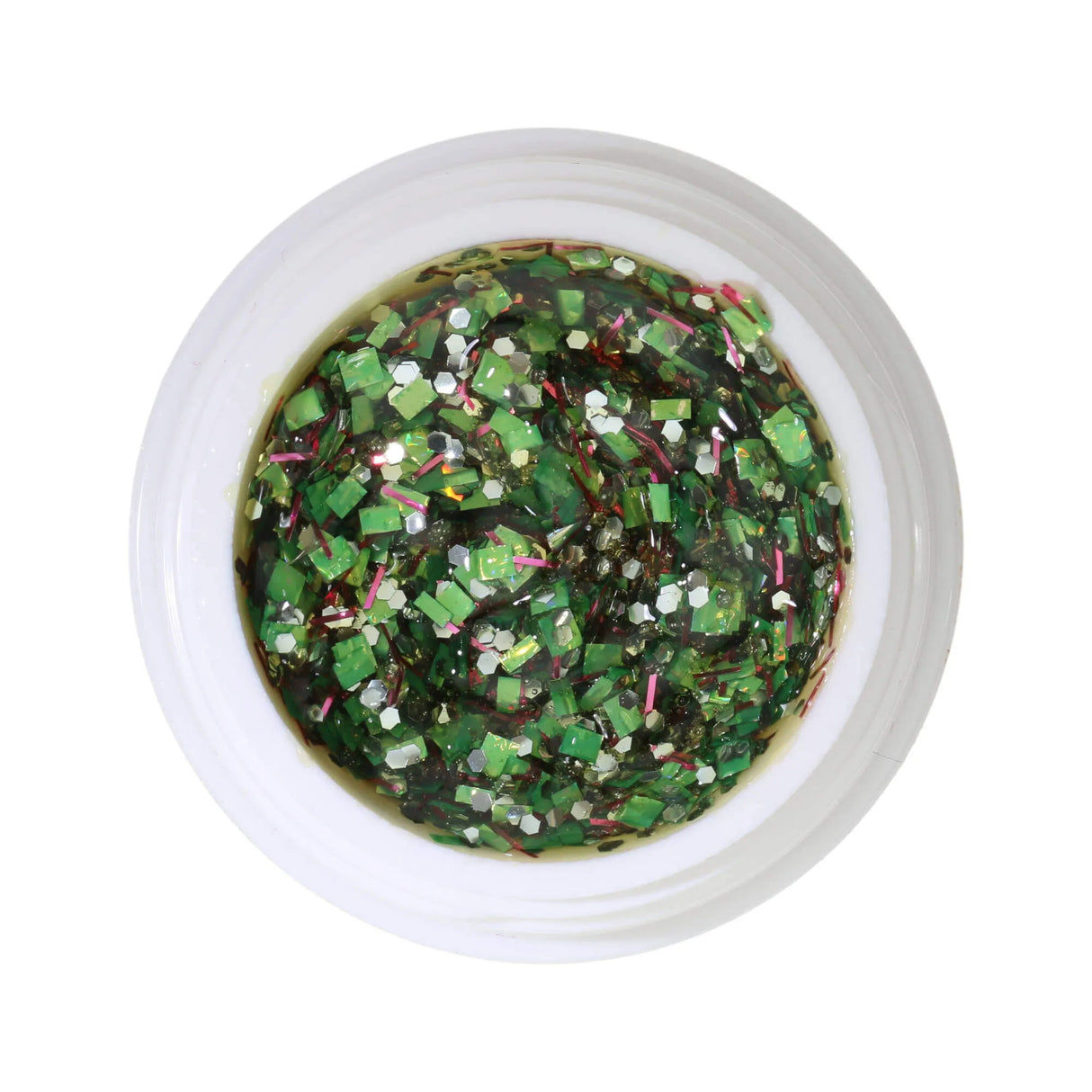 #394 << t48>5>remium-GLITTER Color Gel 5ml Maigrünes Glittergel