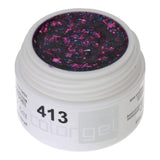 #413 Premium-GLITTER Color Gel 5ml Klares Gel mit pinkfarbenem und blauem Glitter