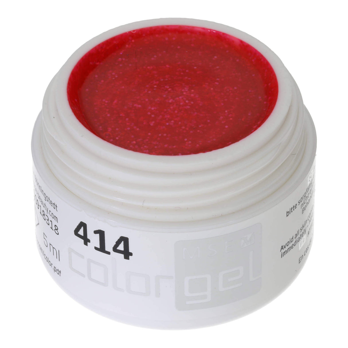 #414 Premium-GLITTER Color Gel 5ml Regenbogenglitter in Blasspink