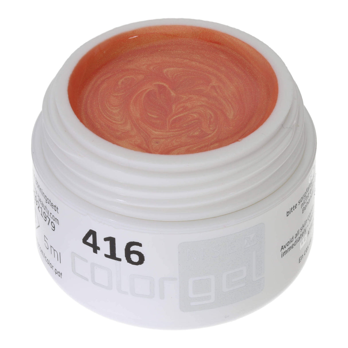 #416 Premium-EFFEKT Color Gel 5ml Zartes Rosa mit feinem Goldschimmer
