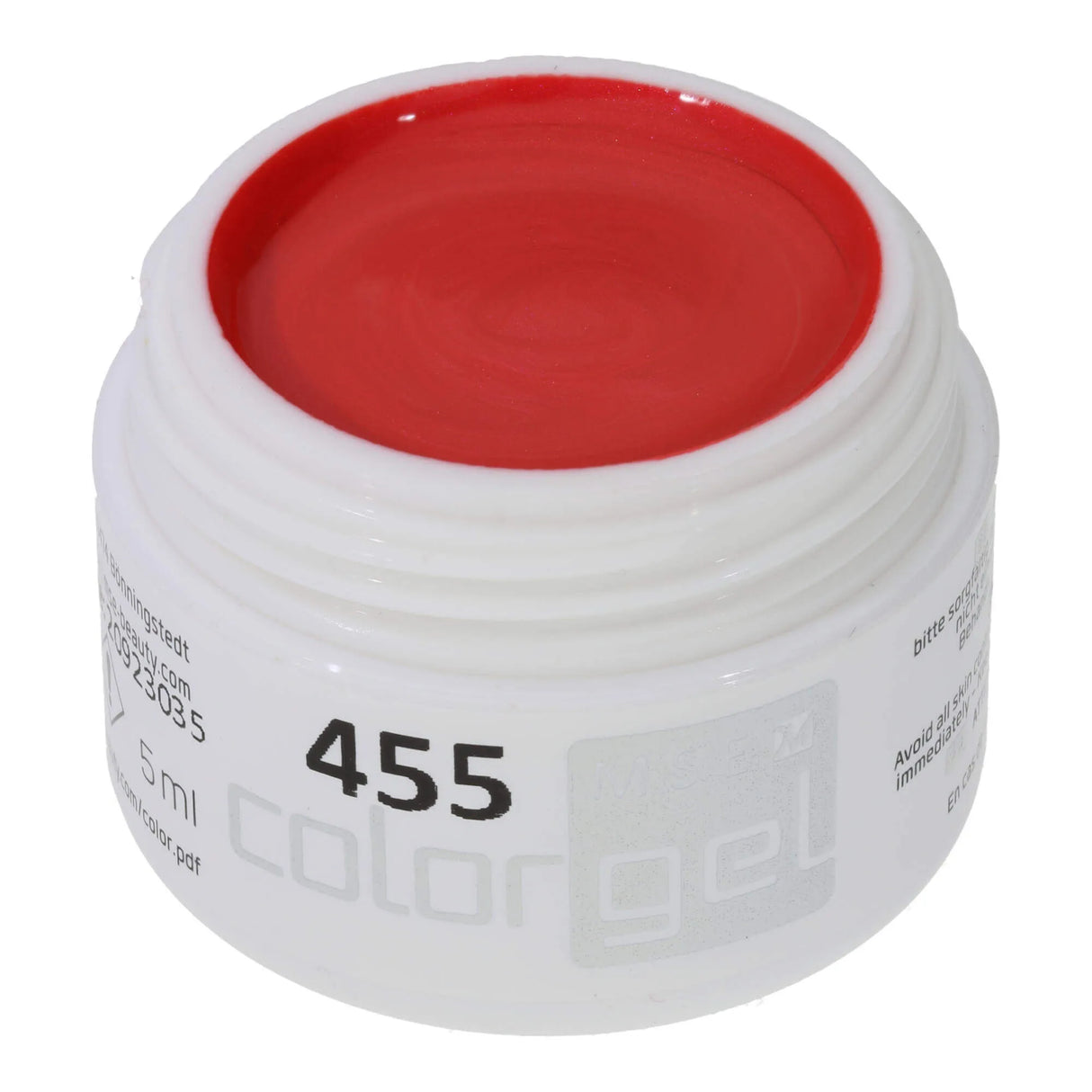 #455 <<< t48>44>5>remium-EFFEKT Color Gel 5ml Geranienrot mit dezentem Schimmer