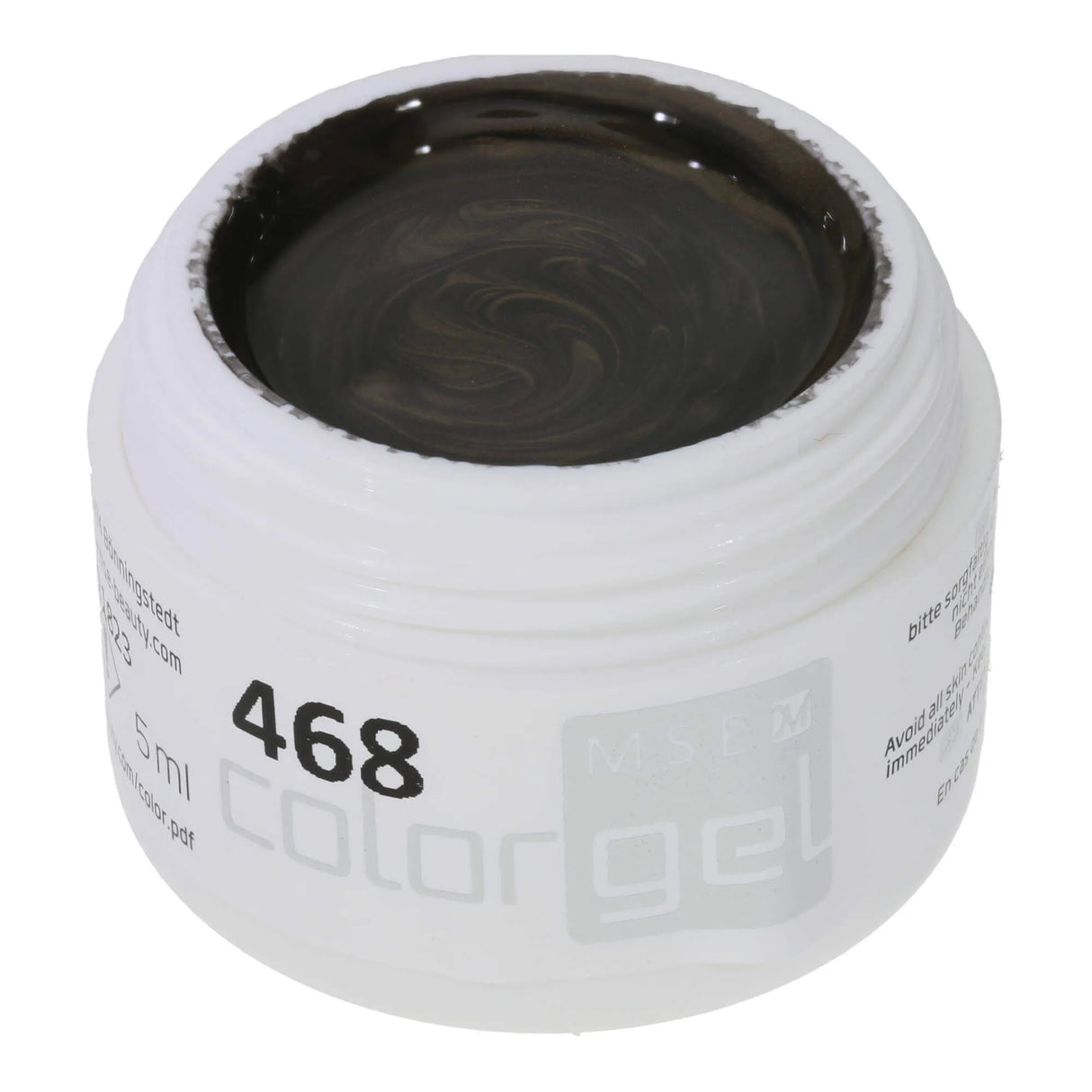 #468 << t48>5>remium-EFFEKT Color Gel 5ml Schwarzoliv mit dezentem Perlglanz