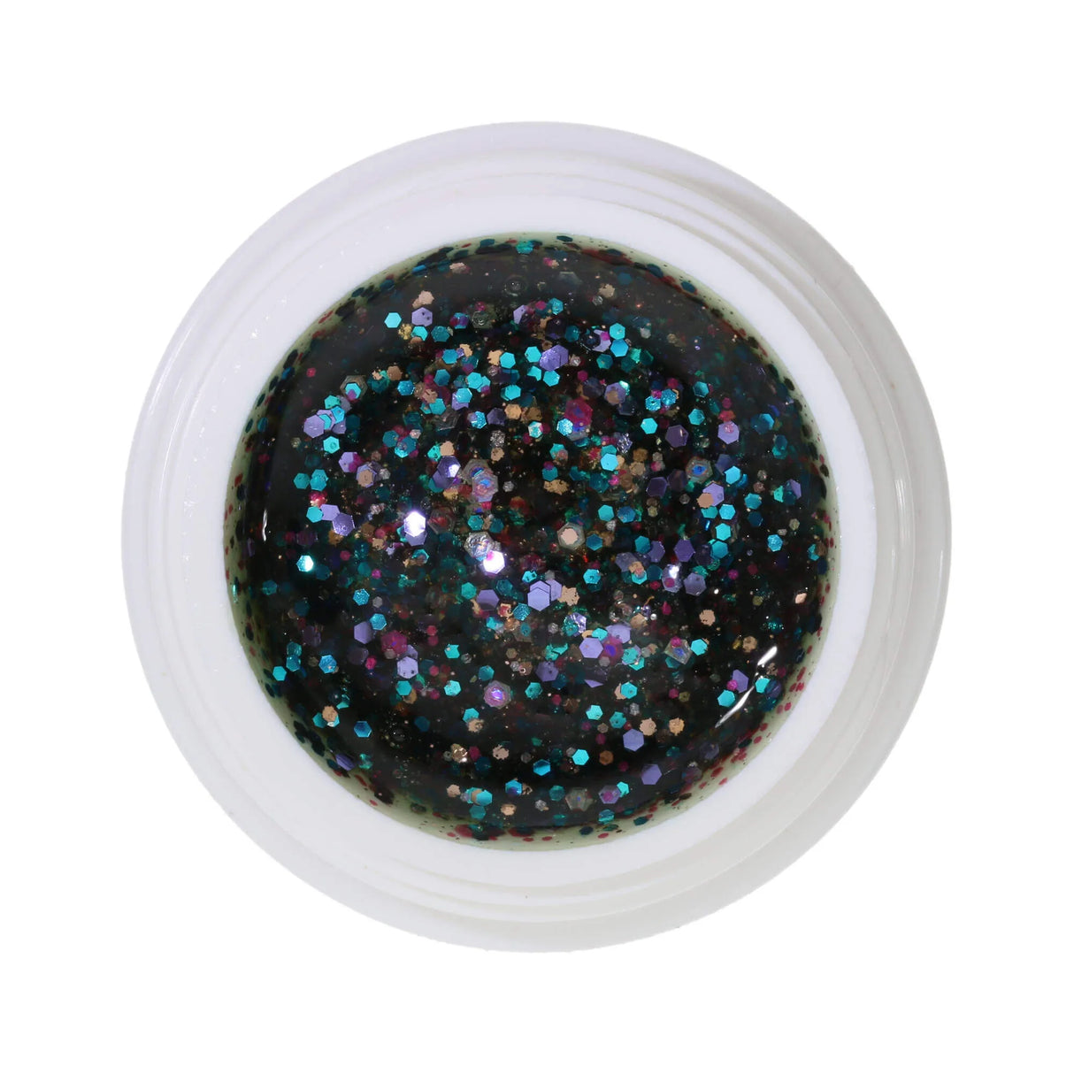 #472 <<<<< t60>59>47>41>5>remium-GLITTER Color Gel 5ml Kupferton mit grün-violetten Effekten