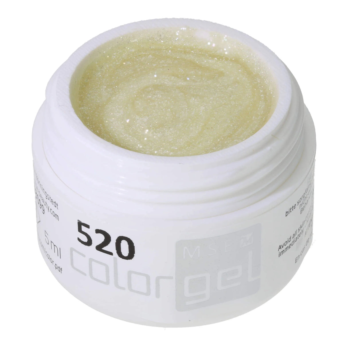 #520 << t43>5>remium-GLITTER Color Gel 5ml Klar Glitter