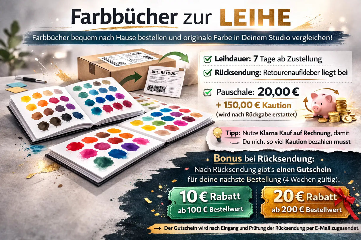 Original-Farbkarte zum ❌ AUSLEIHEN ❌ – 7 Tage Farbauswahl wie live (Preis = Kaution wird zurückerstattet)