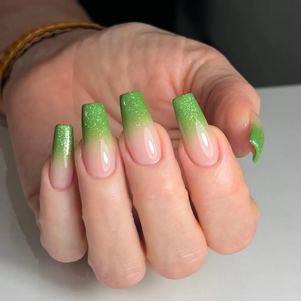 #517 <<< t47>42>5>remium-GLITTER Color Gel 5ml Grün mit Glitter