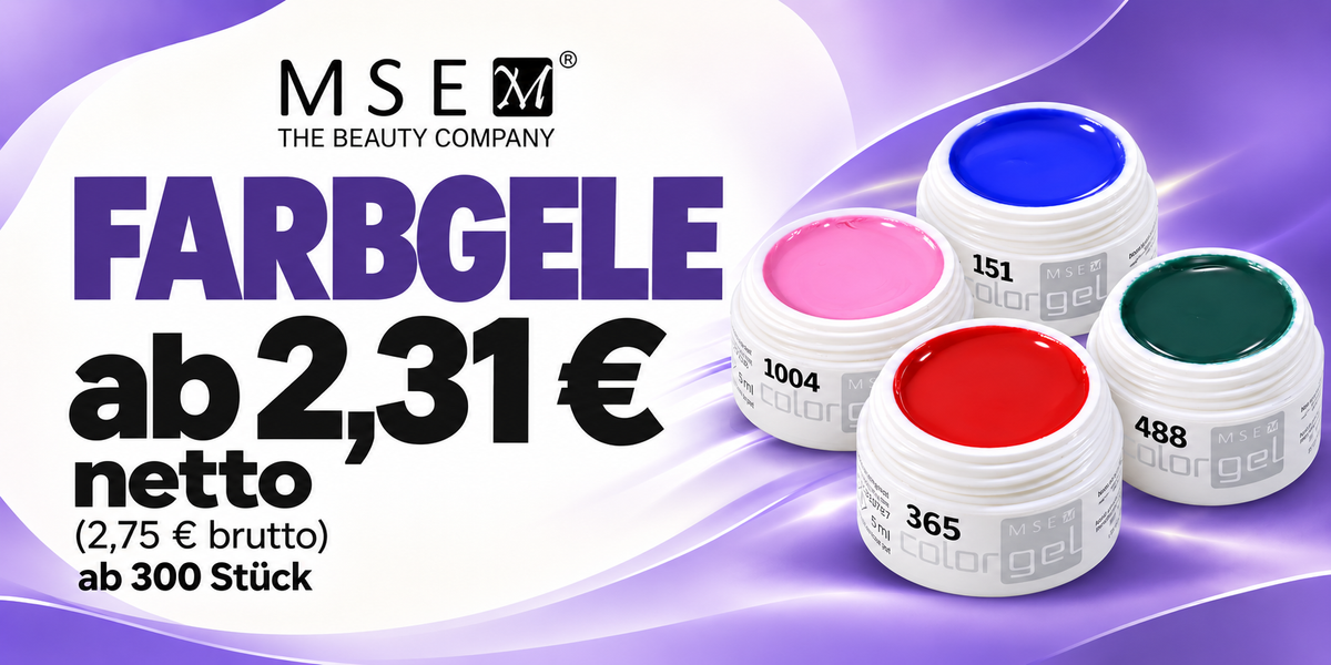 MSE Farbgele ab 2,31 Euro netto (2,75 Euro brutto) ab 300 Stück