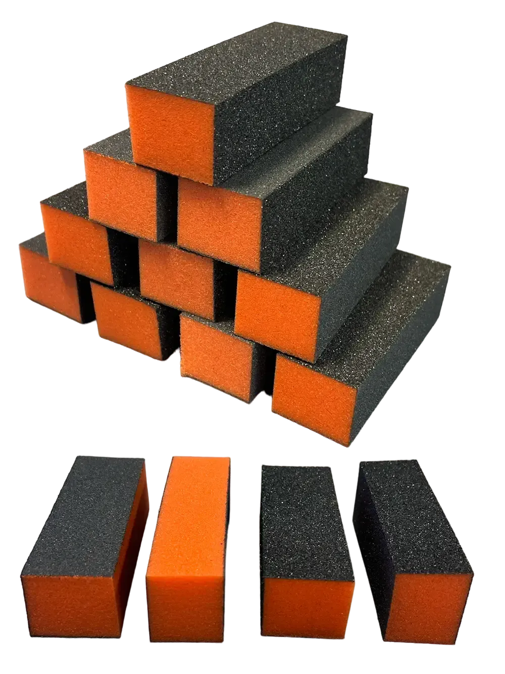 <<t14>0>SE High QualiTy Buffer 12 Stuck schwarz orange 100/180 (grob/fein)