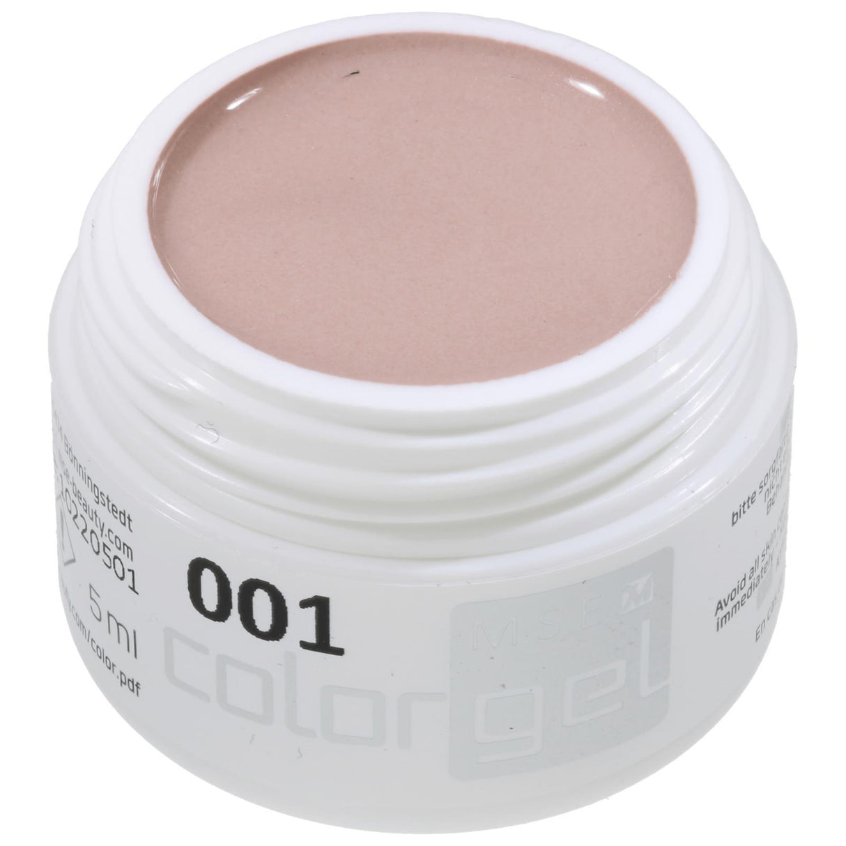 #001 EFFEKT Farbgel - Color Gel 5ml Dezent schimmernder Nude-Ton - MSE - The Beauty Company