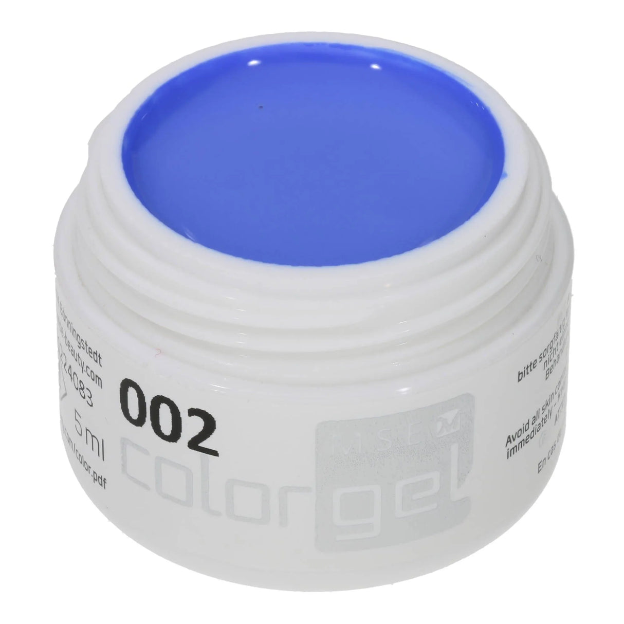 #002 Premium-PURE Color Gel 5ml Leuchtendes Mittelblau - MSE - The Beauty Company