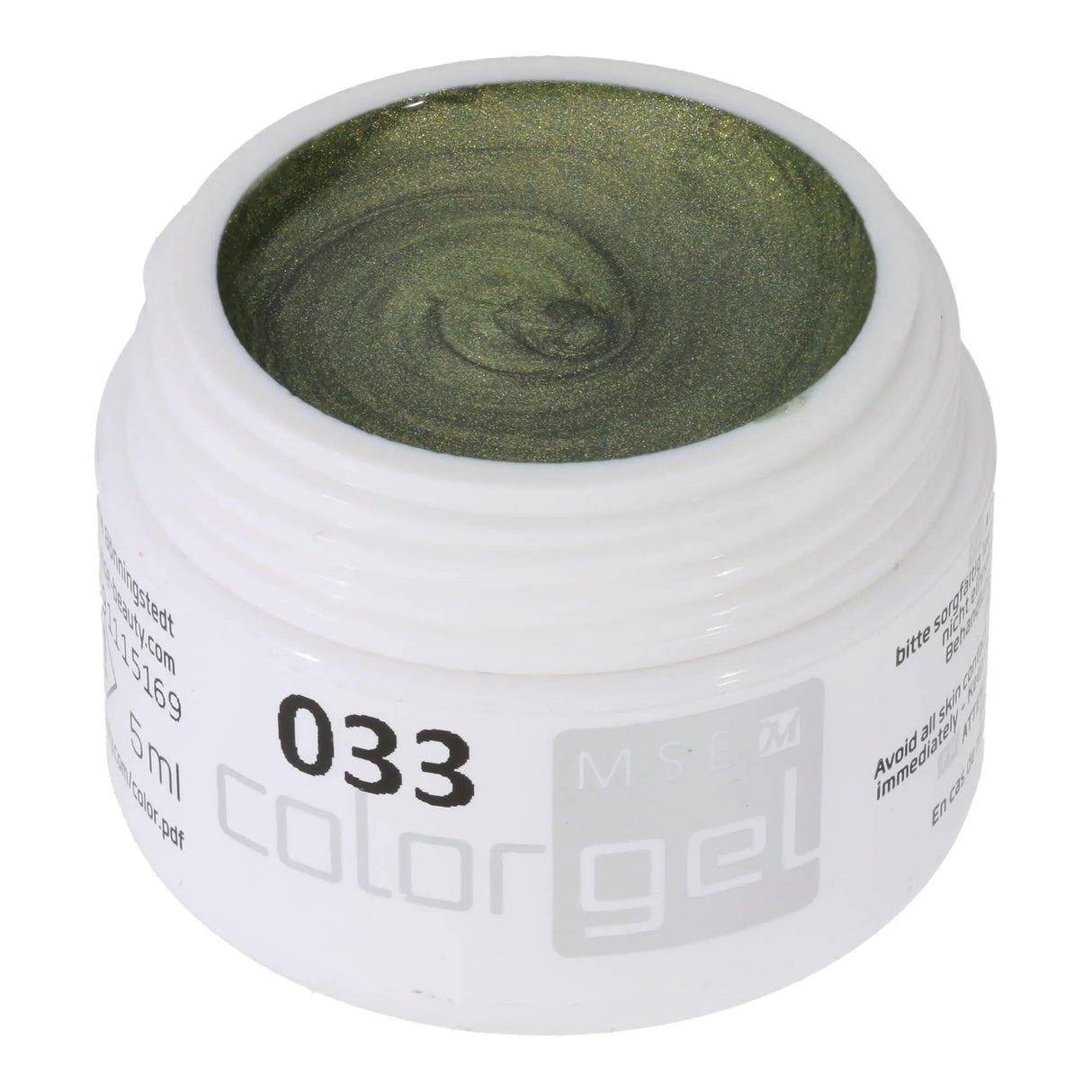 #033 Premium-EFFEKT Color Gel 5ml Goldmetallic mit grünem Unterton - MSE - The Beauty Company