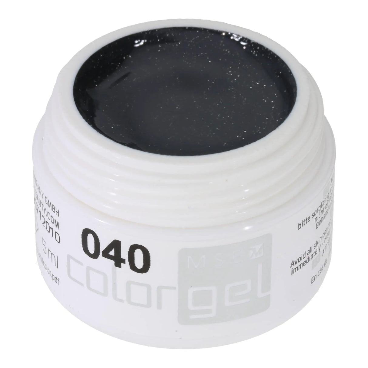 #040 Premium-GLITTER Color Gel 5ml Schwarzgrau mit Glitter - MSE - The Beauty Company