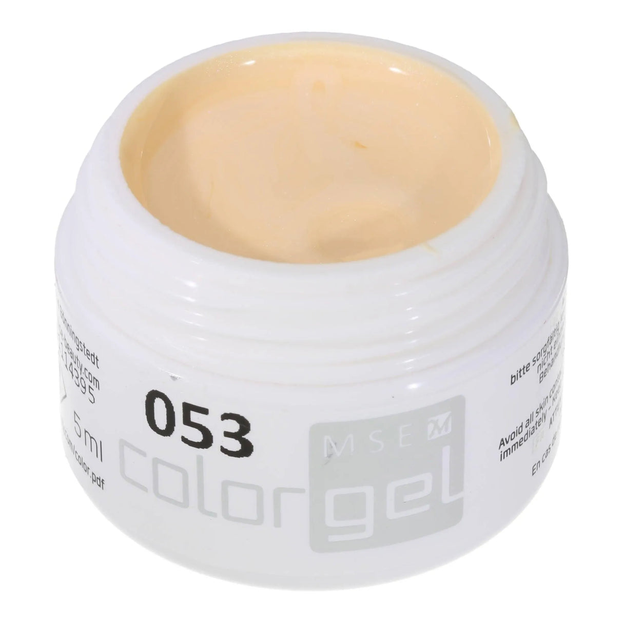 #053 Premium-EFFEKT Color Gel 5ml Pastellfarbenes Gelb-Orange mit dezentem Perlglanz - MSE - The Beauty Company