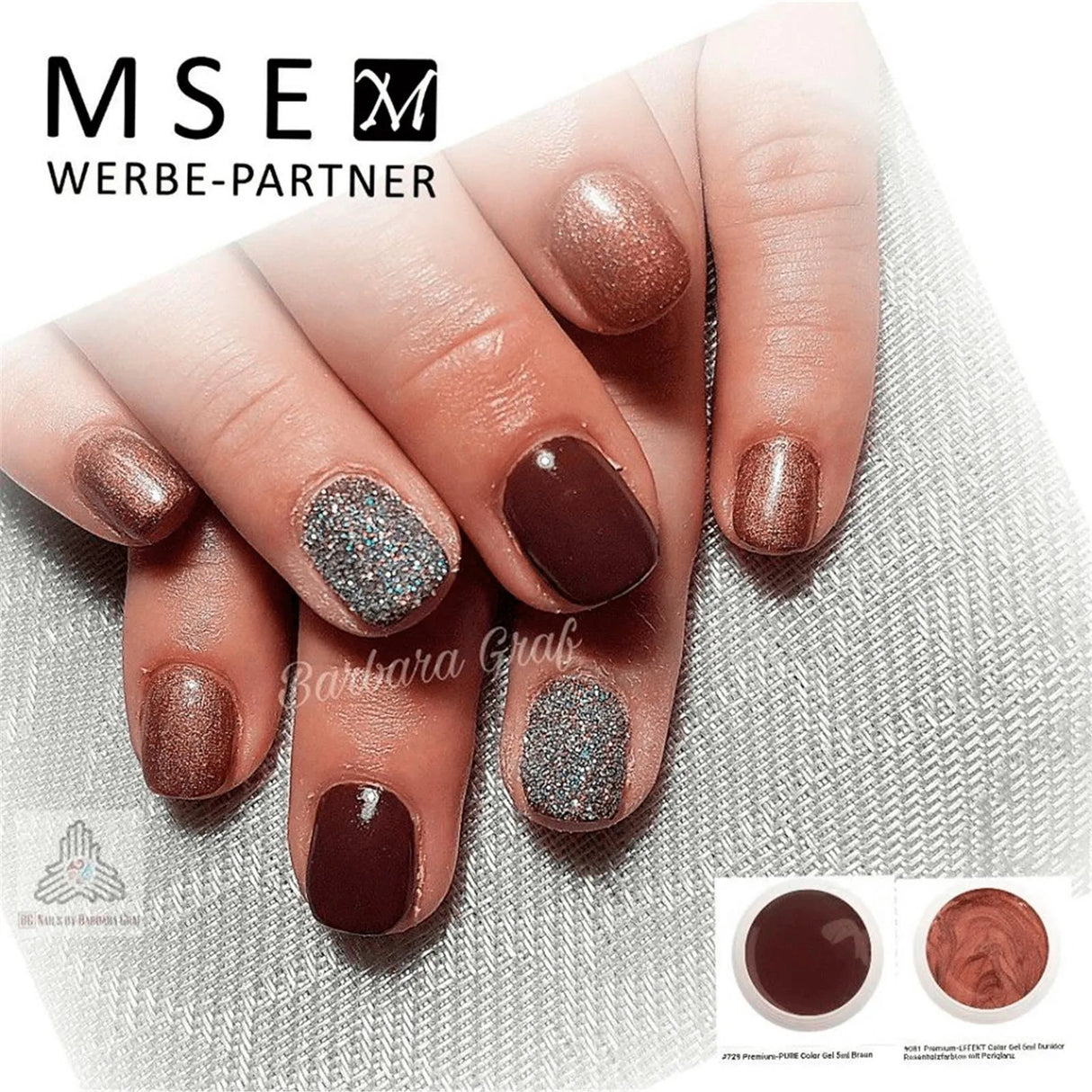 #081 Premium-EFFEKT Color Gel 5ml Dunkler Rosenholzfarbton mit Perlglanz - MSE - The Beauty Company