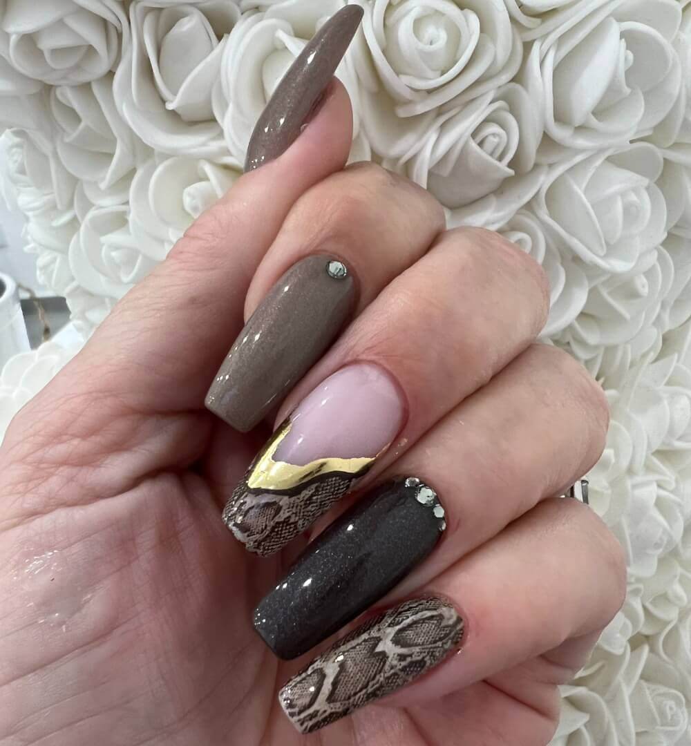 #127 Premium-EFFEKT Color Gel 5ml Kaltes Dunkelbraun mit Silberschimmer - MSE - The Beauty Company