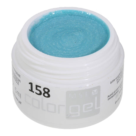 #158 Premium-EFFEKT Color Gel 5ml Blasses Blaugrün mit Silbereffekt - MSE - The Beauty Company