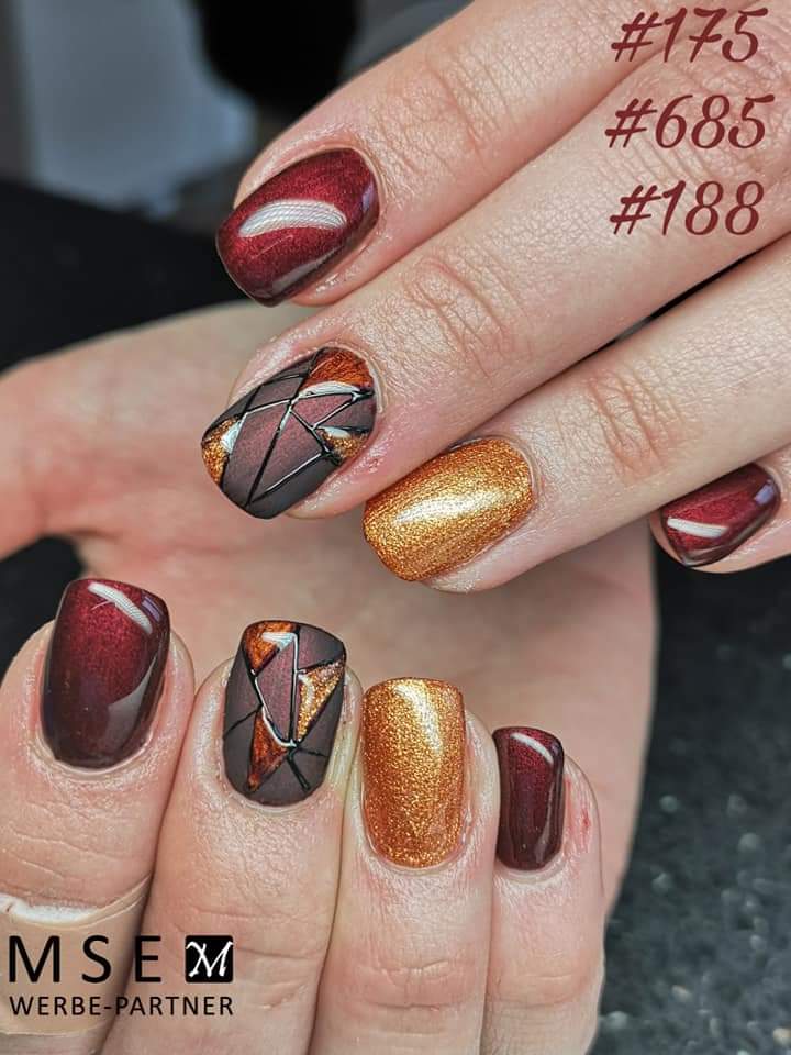 #188 Premium-EFFEKT Color Gel 5ml Dunkles Braunrot mit rotem Perlglanz - MSE - The Beauty Company