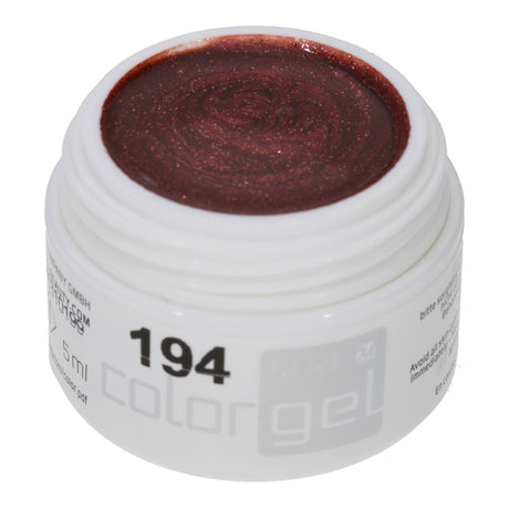 #194 Premium-GLITTER Color Gel 5ml Beerenrot mit Bronzeglitter - MSE - The Beauty Company