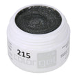 #215 Premium-GLITTER Color Gel 5ml Dunkles Grau mit kräftigem Silberglitter - MSE - The Beauty Company