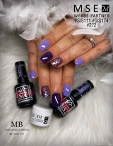 #272 Premium-GLITTER Color Gel 5ml Klares Gel mit Glitter in unterschiedlichen Violetttönen - MSE - The Beauty Company
