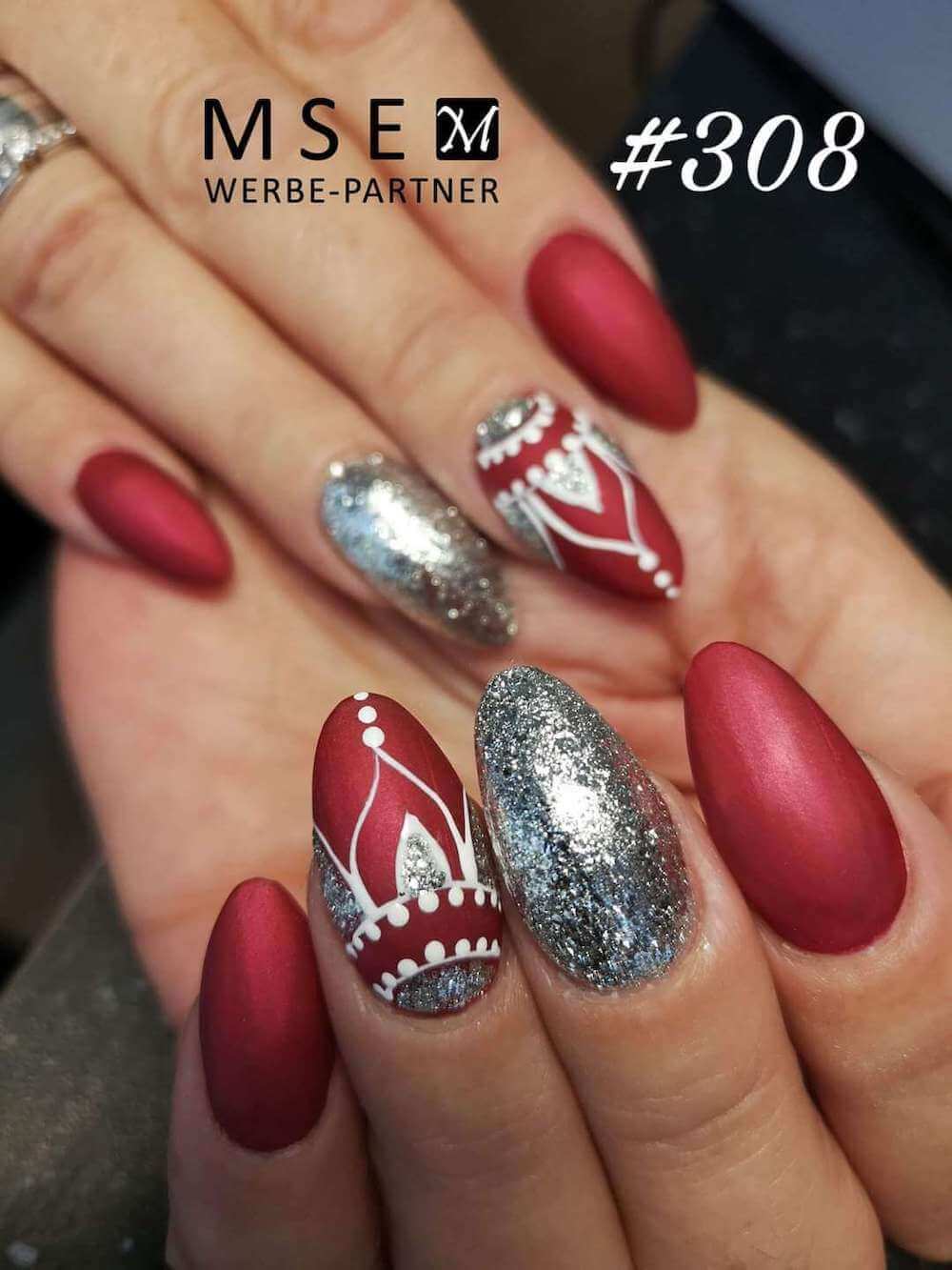 #308 Premium-EFFEKT Color Gel 5ml Kräftiges Bordeauxrot mit Schimmereffekt - MSE - The Beauty Company