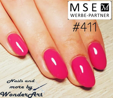 #411 Premium-EFFEKT Color Gel 5ml Leuchtendes zart schimmerndes Pink - MSE - The Beauty Company