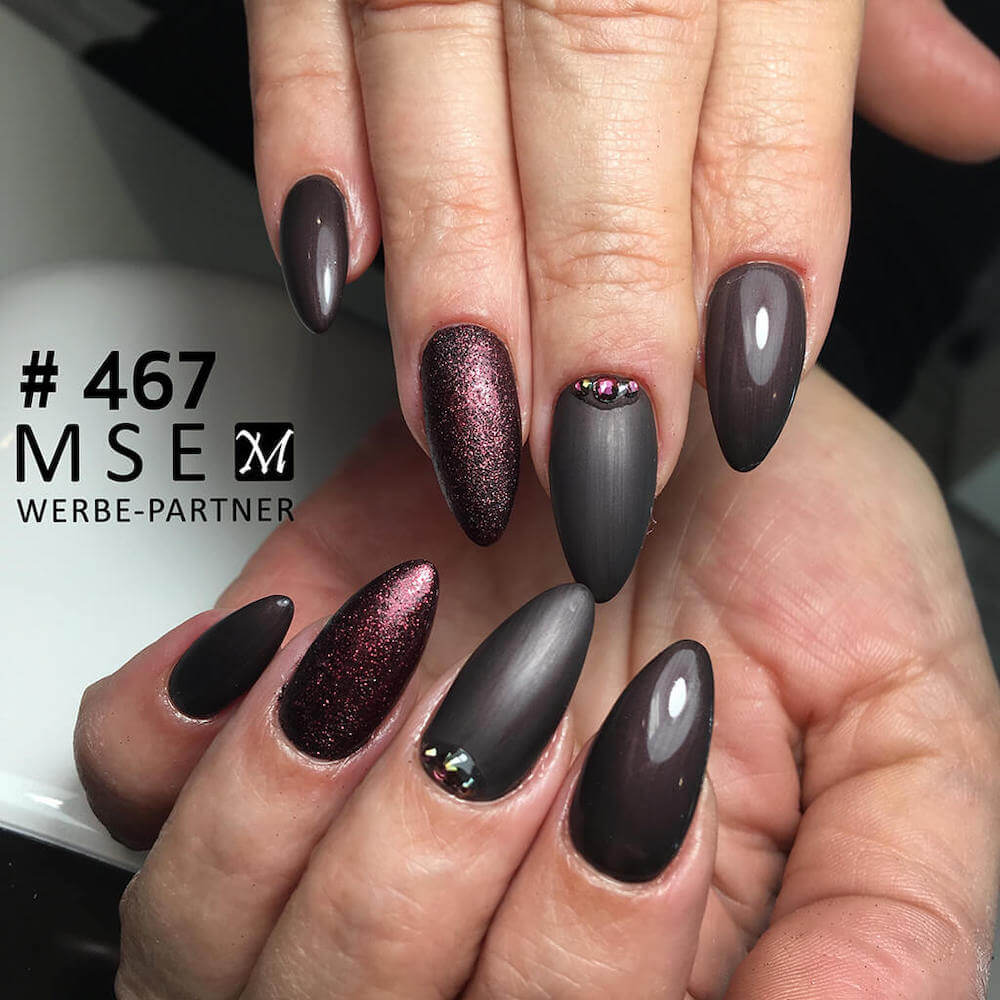 #467 Premium-EFFEKT Color Gel 5ml Schwarzrot mit dezentem Perlglanz - MSE - The Beauty Company