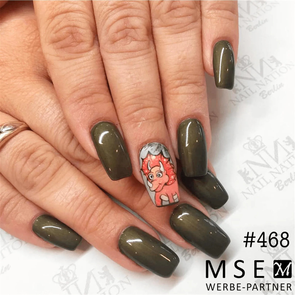 #468 Premium-EFFEKT Color Gel 5ml Schwarzoliv mit dezentem Perlglanz - MSE - The Beauty Company