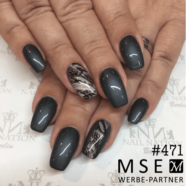 #471 Premium-EFFEKT Color Gel 5ml Schwarzgrau mit dezentem Perlglanz - MSE - The Beauty Company