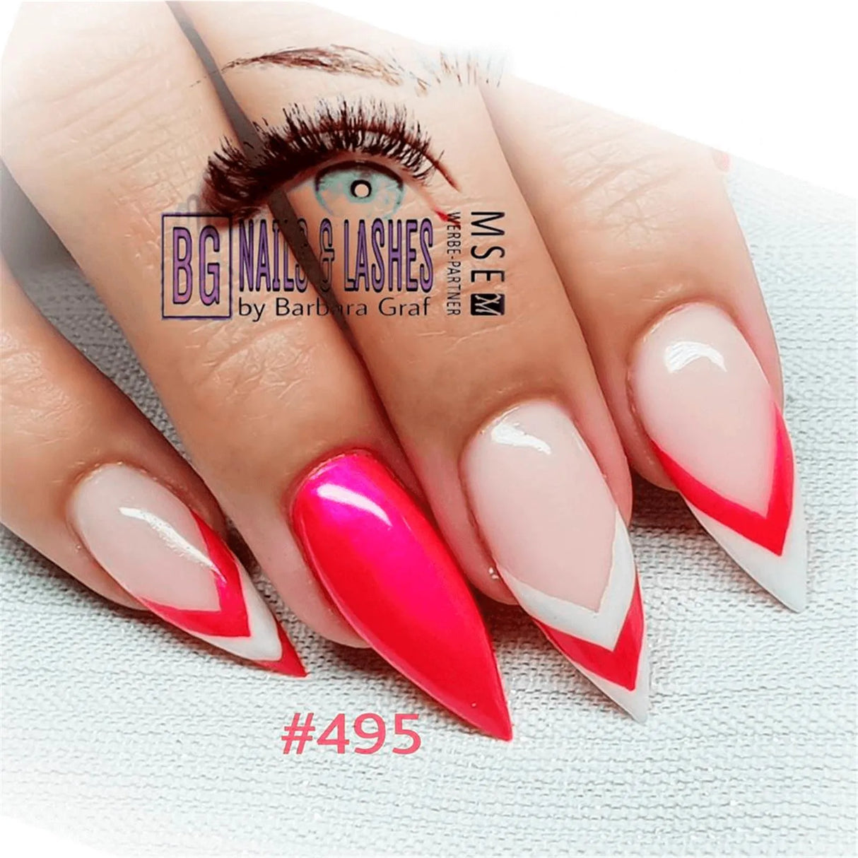 #495 Premium-EFFEKT Color Gel 5ml Neon-Pink mit dezentem Schimmer - MSE - The Beauty Company