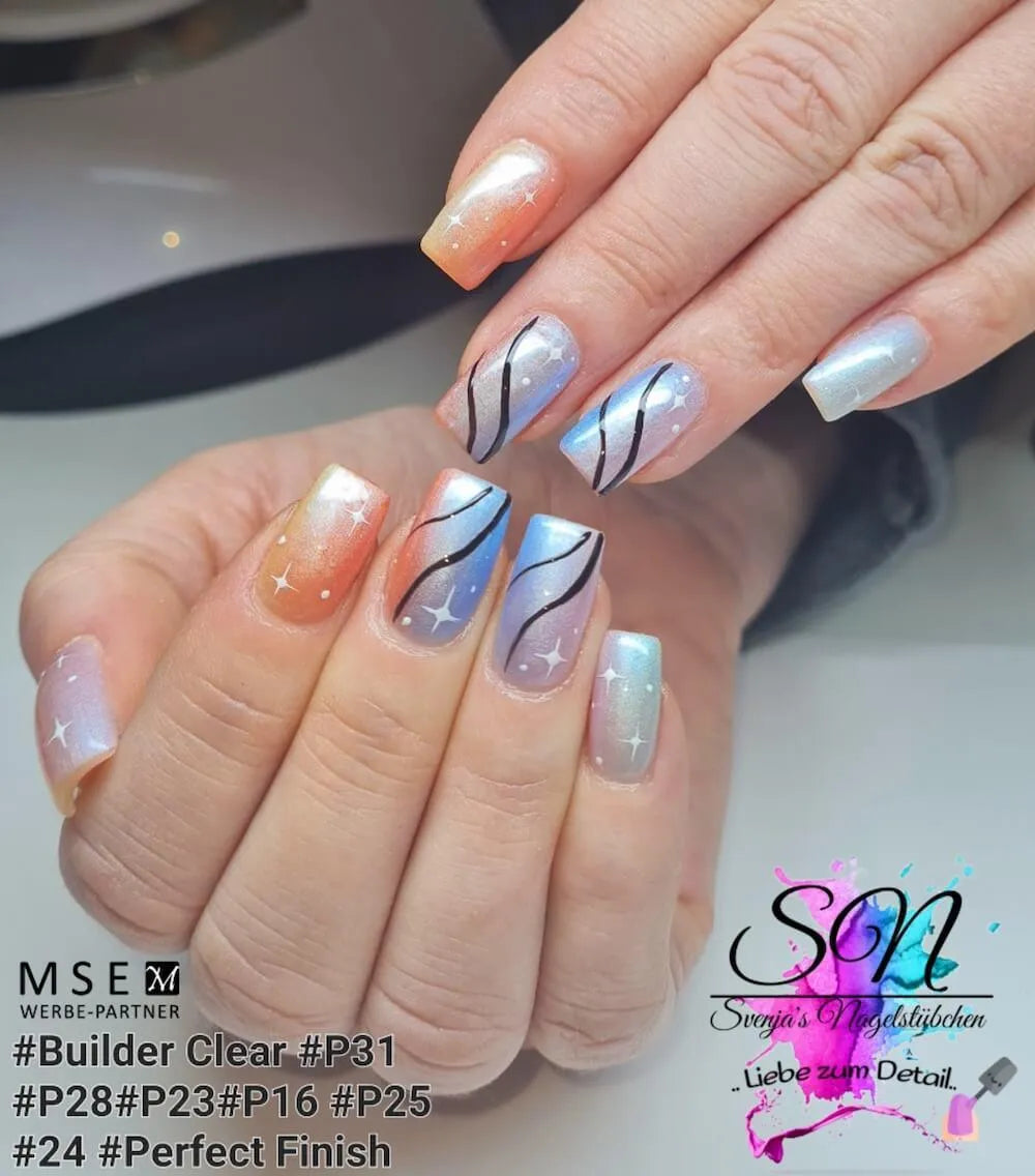 #P-28 Mother of Pearl EFFEKT Color Gel 5ml Blaugrün - MSE - The Beauty Company