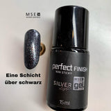 MSE Perfect FINISH Hochglanz Gel Silber LIGHT Glitter 15ml Non Sticky - MSE - The Beauty Company