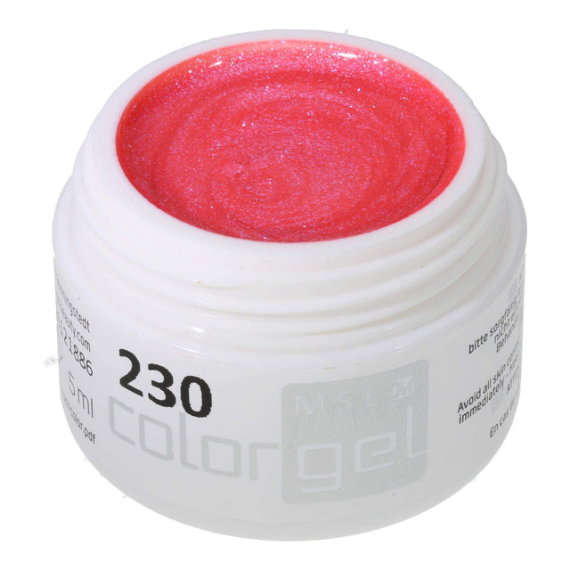 #230 Premium-EFFEKT Color Gel 5ml Transparentes Hellrosa mit blau-lilafarbenem Schimmer - MSE - The Beauty Company