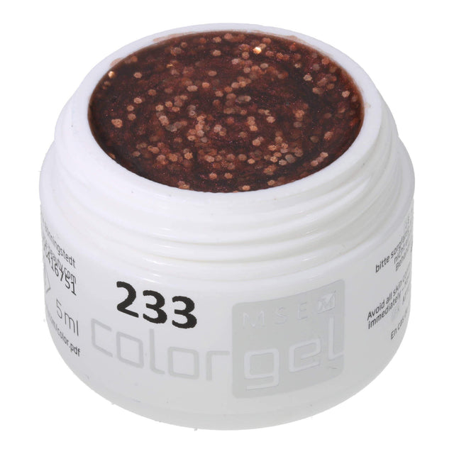 #233 Premium-GLITTER Color Gel 5ml Kupferrotes Glittergel - MSE - The Beauty Company