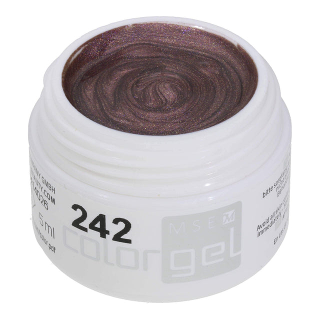 #242 Premium-EFFEKT Color Gel 5ml Dunkles Gold-Violett mit Perlglanz - MSE - The Beauty Company