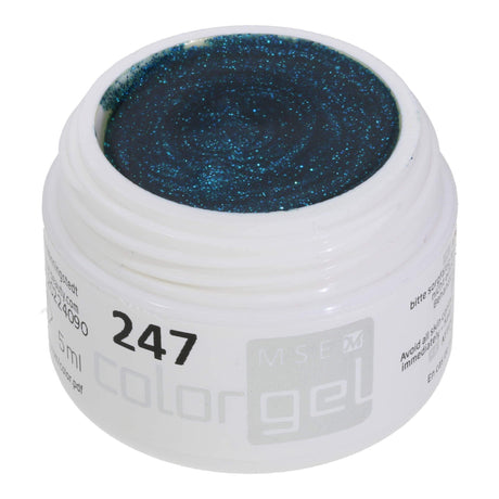#247 Premium-GLITTER Color Gel 5ml Türkises Glittergel - MSE - The Beauty Company